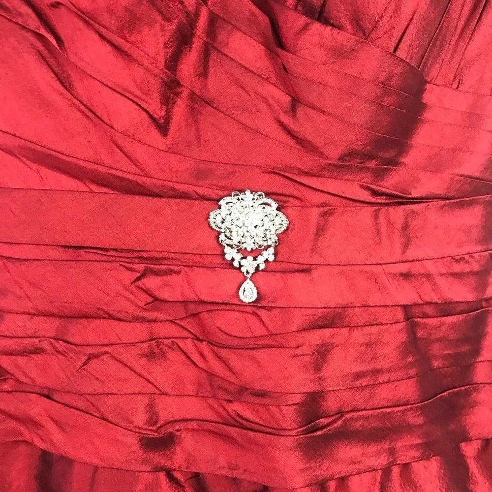 Sarah Danielle Silk Red Evening‎ Dress Jacket Formal Party Wedding Gala Sz 4